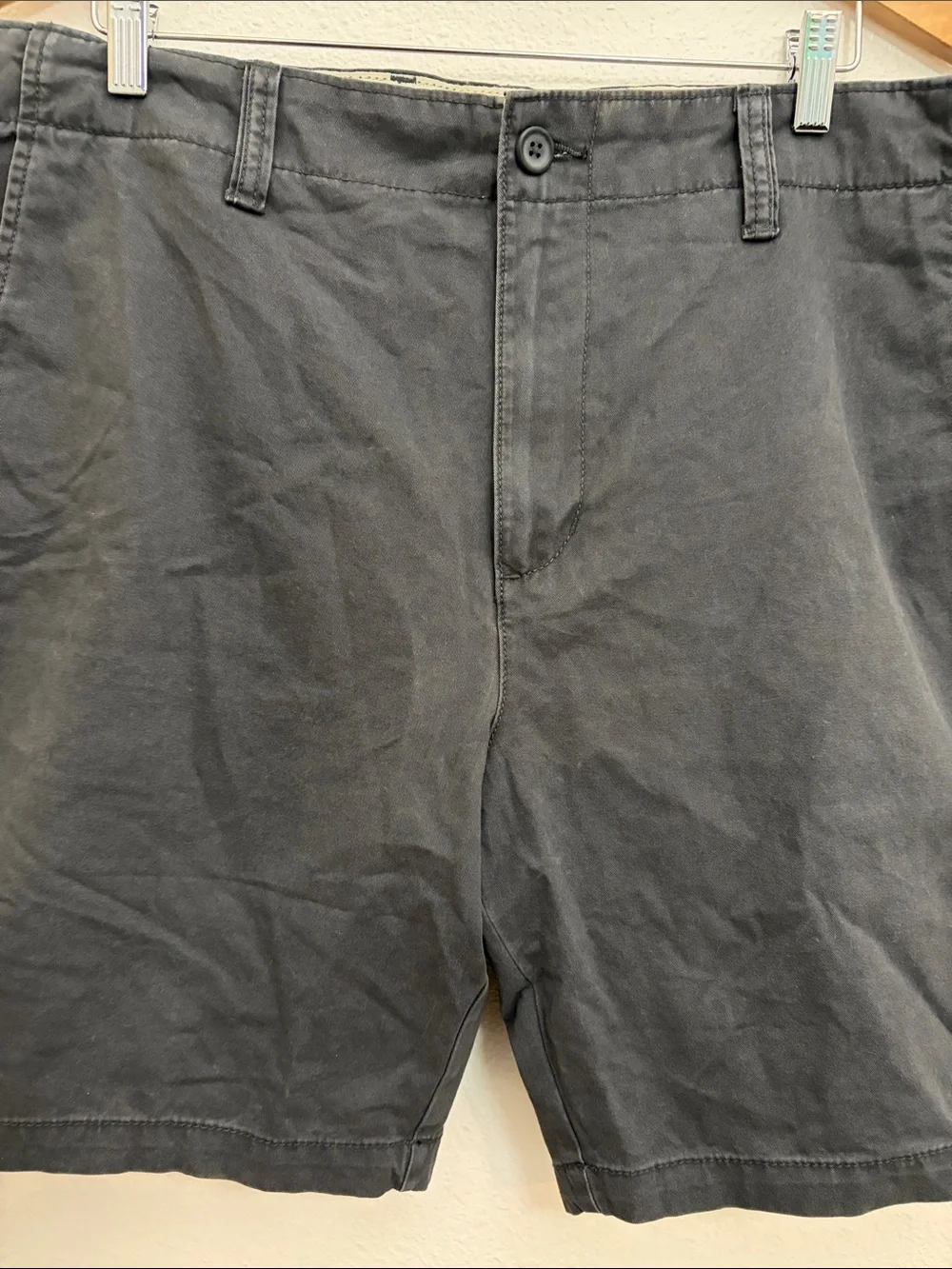 NWT Old Navy Blue Lived-In Straight Flat Front Cotton Casual Shorts